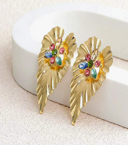 Gem Leaf Earrings