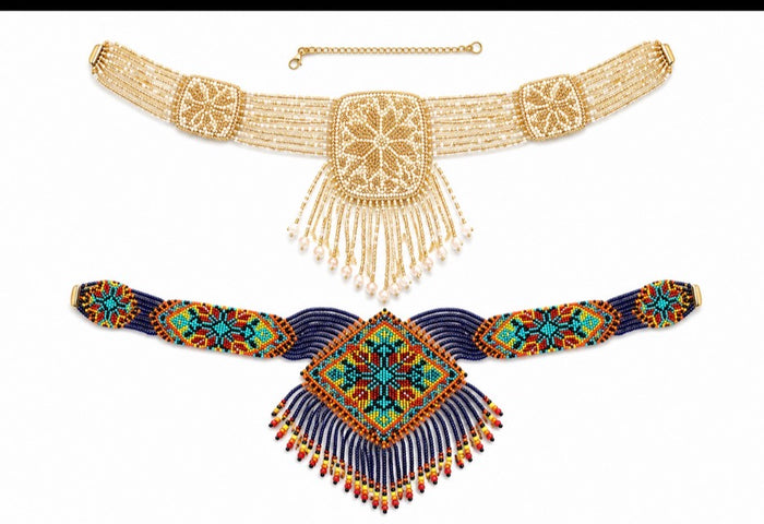 Erica Bead Fringe Necklace