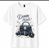 Denim and Pearl Tee