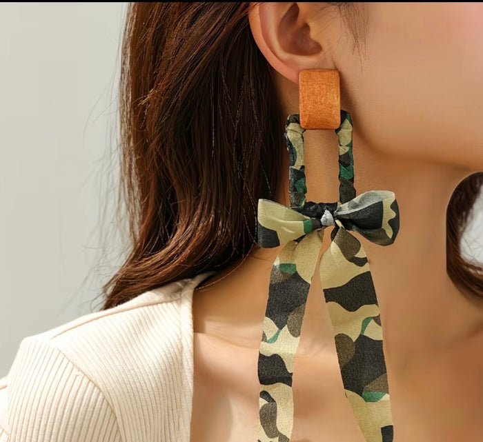 Camo Bow Earrings