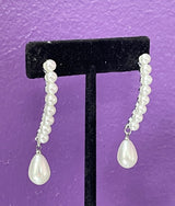 Curved Pearl Drop Earrings
