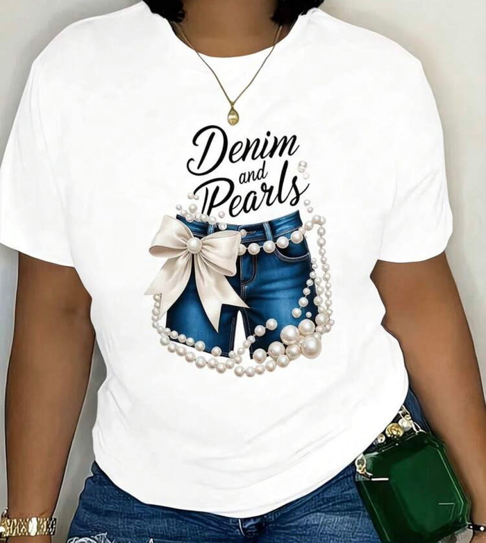 Denim & Pearl Tee