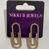 Iridescent Bling Paper Clip Earrings