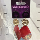 Red Abstract Earrings
