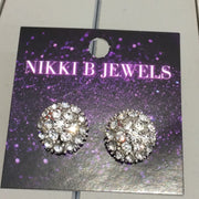 Large Silver Multi Studded Diamond Earrings
