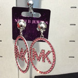 Silver Pink MK Clip On Earrings