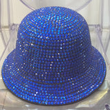 Blue bling bowler hat