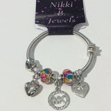 Silver MK bead charm bracelet