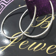 Thin Silver Teardrop Bling Hoops