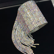 Iridescent Bling Cuff w/ Fringe