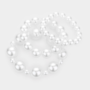 Simple Sized Pearl Bracelet Set