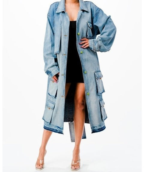 Green Dot Denim Jacket