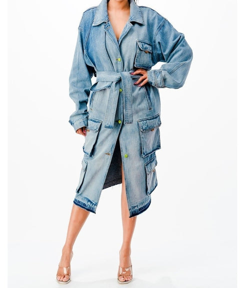 Green Dot Denim Jacket