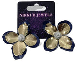 Navy Bloom Earrings